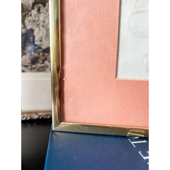 Framed Riviera Originals “Wentletrap” Embossed‎ Shell Print | Vintage Coastal - Picture 5 of 6